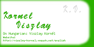 kornel viszlay business card