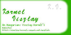 kornel viszlay business card